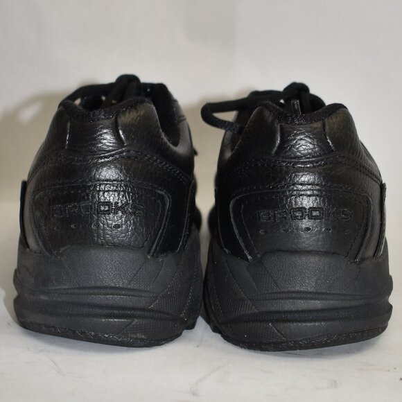 $150 BROOKS Addiction Walker 2 RUNNING SNEAKER BLACK LEATHER 10.5 WIDE (TPO3) - Picture 5 of 7